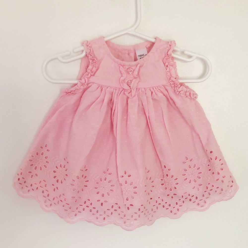 Blush Pink Cotton Eyelet Dress